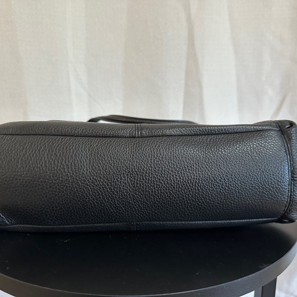 LIKE NEW ! Authentic Coach Large Lexy Pebble Leather Shoulder Bag Gunmetal - Picture 11 of 11
